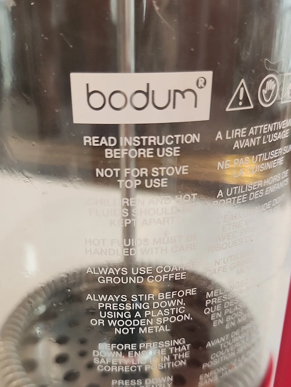 Bodum French Press Coffee Maker Red
